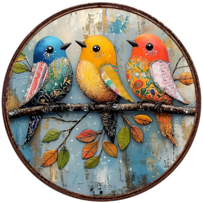 Décoration murale trois oiseaux sur une branche