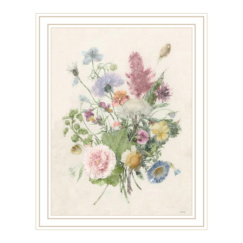 «Botanical Gathering» Byamber Sterling, reproduction encadrée prête à accrocher, cadre blanc, White