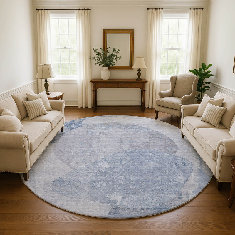 Premium Machine Washable Marasco AMF1635 Modern Rug, Round 8'