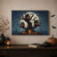 «Spooky Treehouse Under Full Moon With Pumpkins», art mural sur toile d'Halloween-2106282613