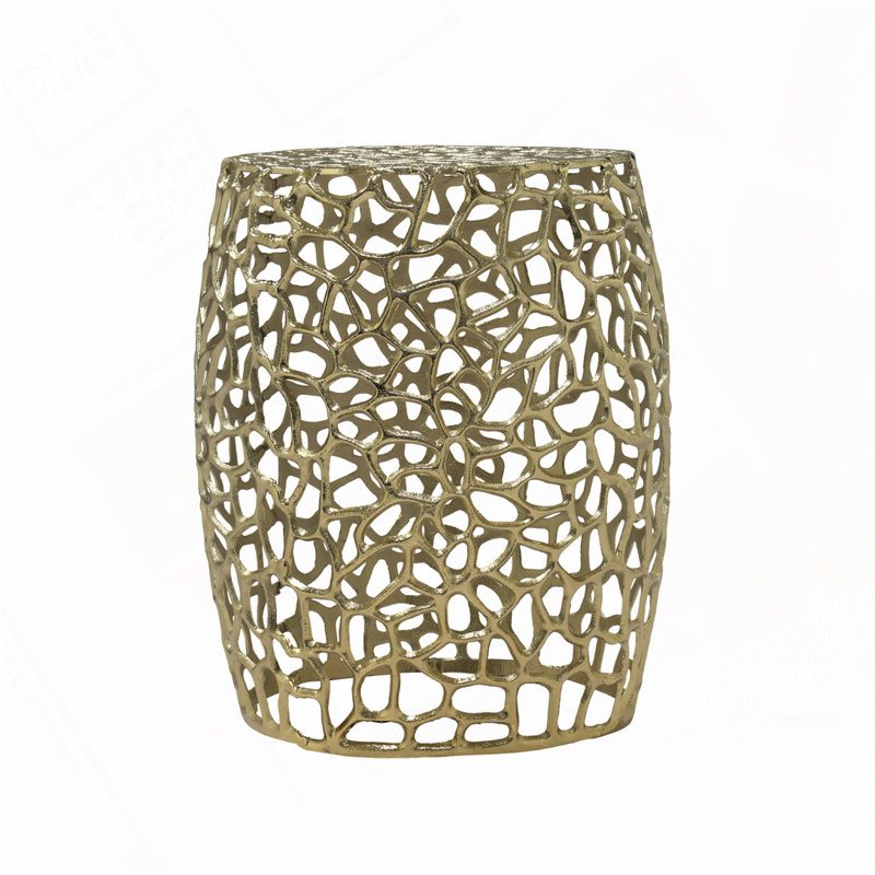 Table de bout d'extérieur en aluminium, Doré