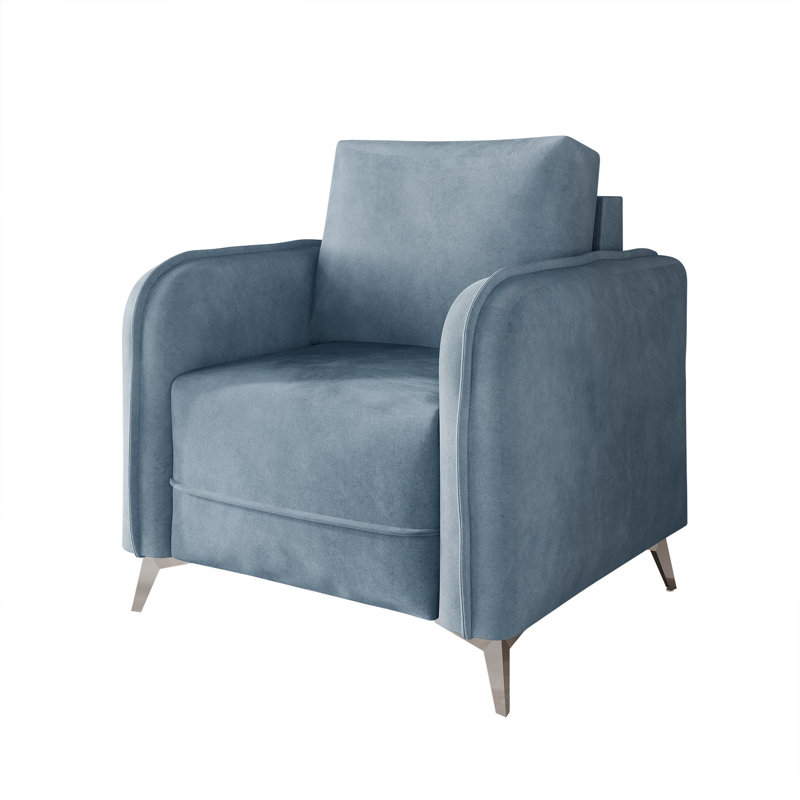 Belmont Velvet Upholstered Chair, Light Blue