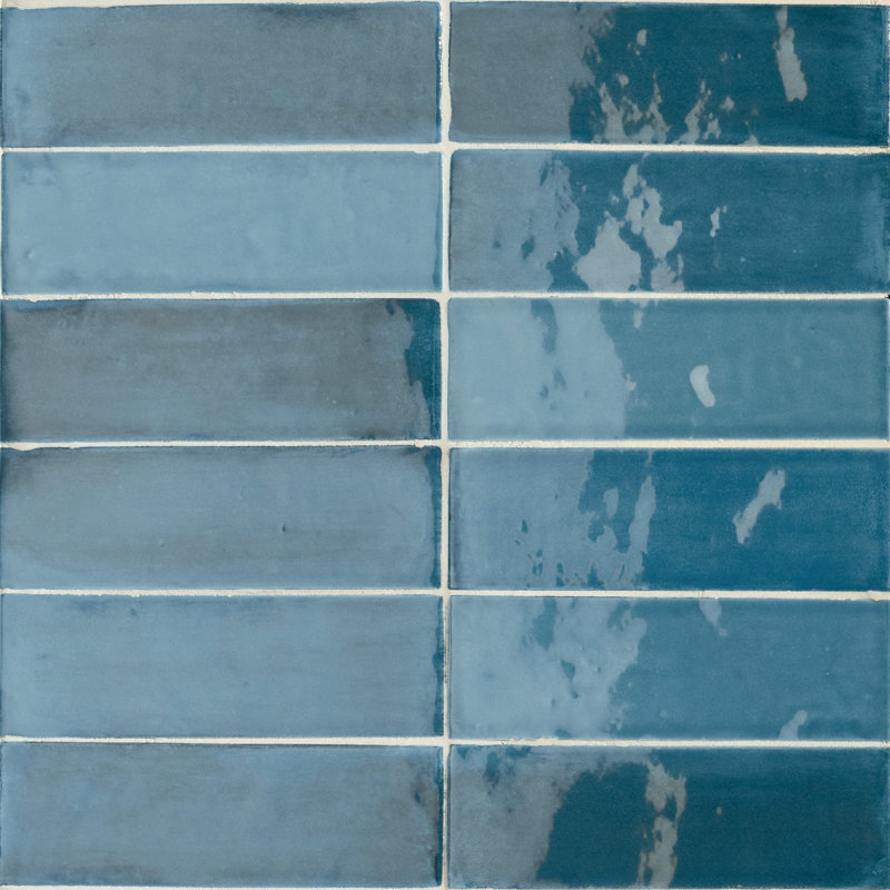 Bleu marine italien glacé 2 x 6,5, Bleu