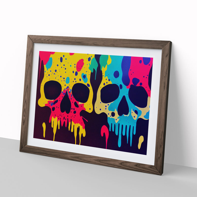 Skull Painting Abstract - Framed Print, 25cm H x 34cm W x 2cm D