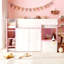 Lit mezzanine double avec maisonnette et rangement-1982798185