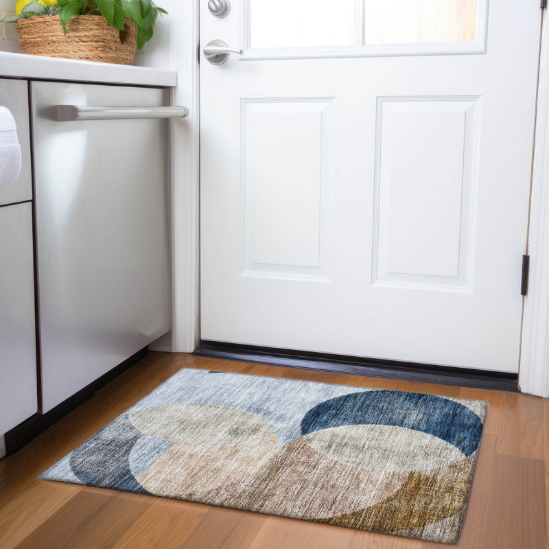 Machine Washable Indoor/Outdoor Cicel ACN1140 Sky Rug, Rectangle 1'8" x 2'6"