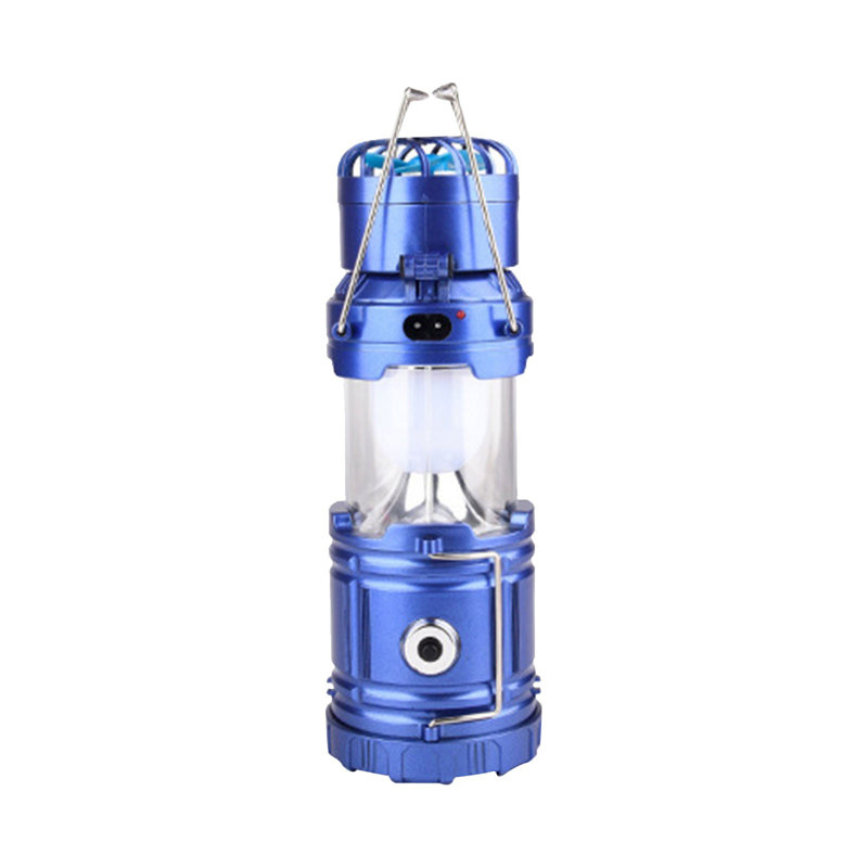 Lampe de poche à énergie solaire pour camping et ventilateur d'extérieur, Blue