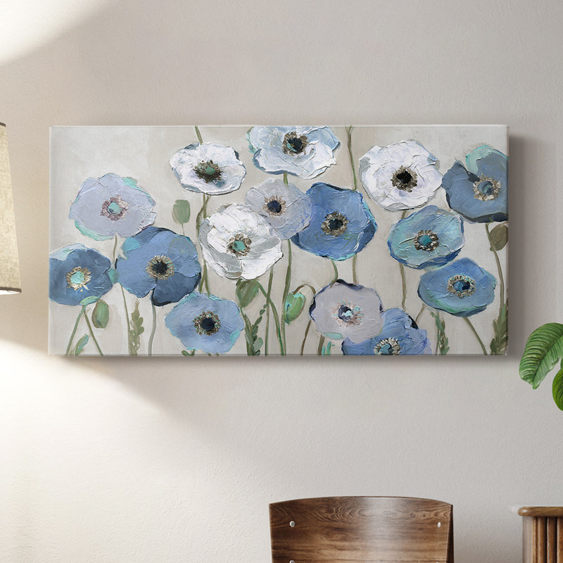 Coquelicots - Toile tendue avec châssis - Prêt à accrocher, H 16 po x l 32 po