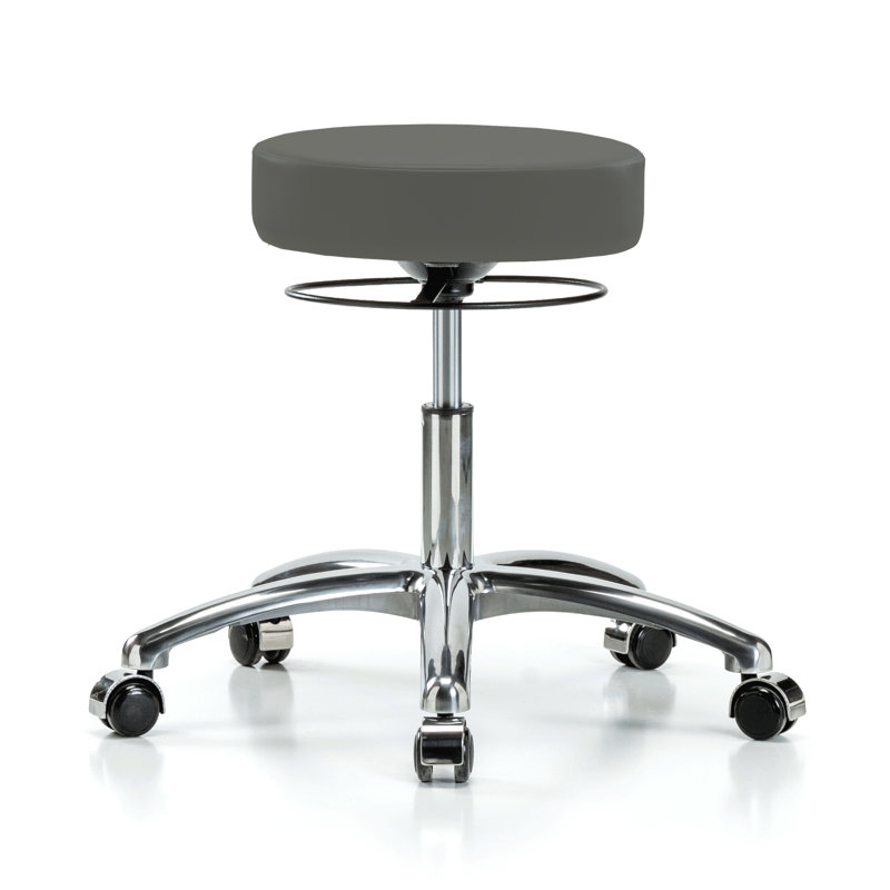 Tabouret réglable en hauteur PERCH Stella |  Hauteur du bureau: 18,5 à 24 po, H 24 po x l 24 po x P 24 po, Chrome