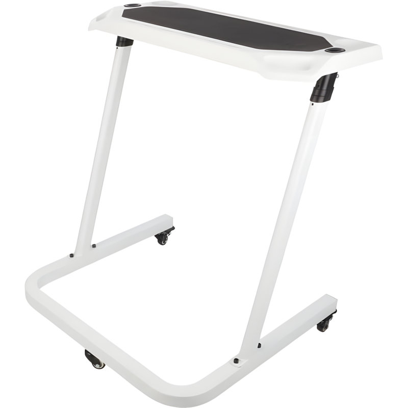 Adjustable Rolling Bike Desk With Laptop Stand For Stationary Bike Or Trainer - Portable Workstation For Exercise, Work, Or TV Watching