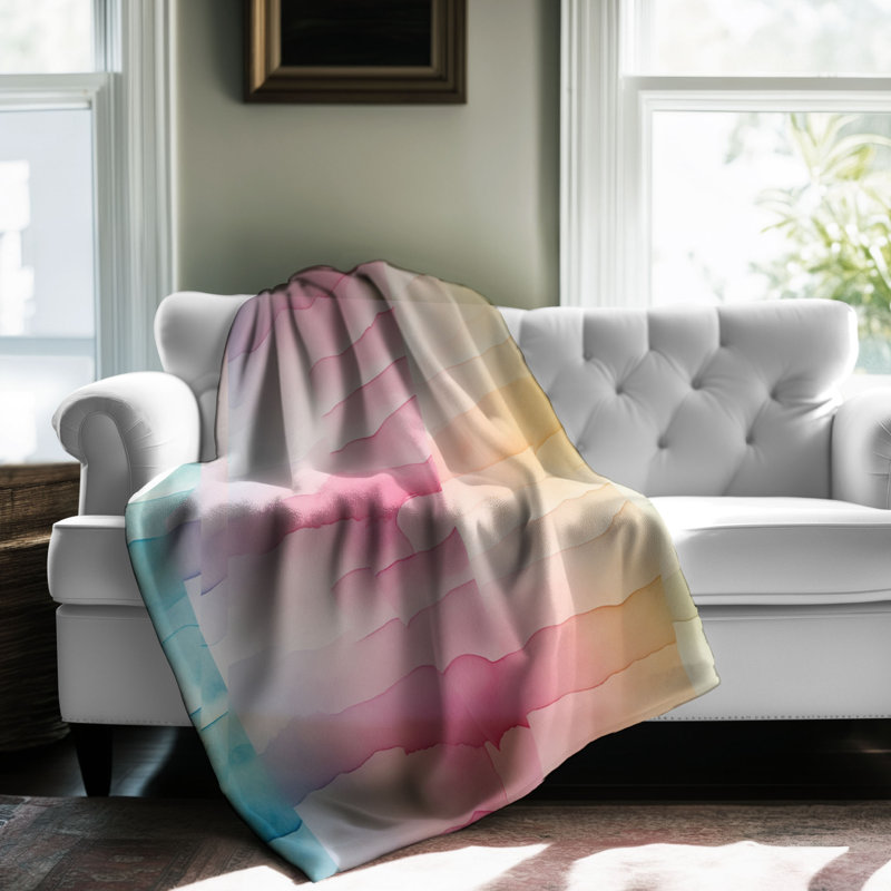 Doux teintes de transition - couverture Sherpa de qualité supérieure 1 pièce, Grand lit