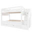Lit simple superposé simple avec lit gigogne, escalier de rangement, garde-robe et 3 tiroirs, lit en bois de pin massif, blanc-658306960
