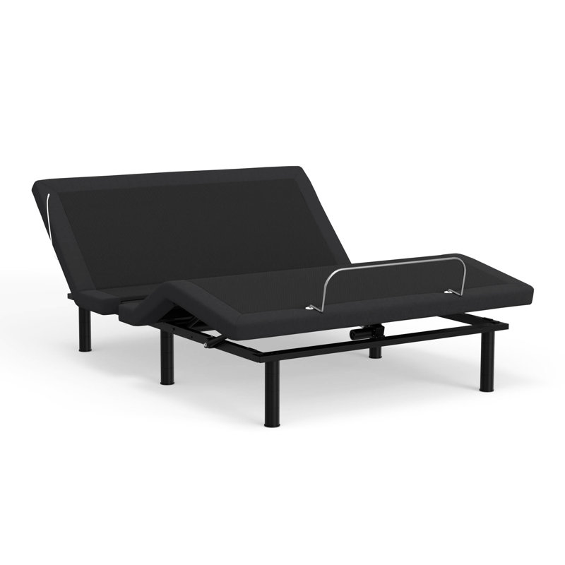 Grand lit réglable: lumières à DEL, zéro et hauteur de 15 po pour un lit à commande vocale peu encombrant avec option de massage isolé