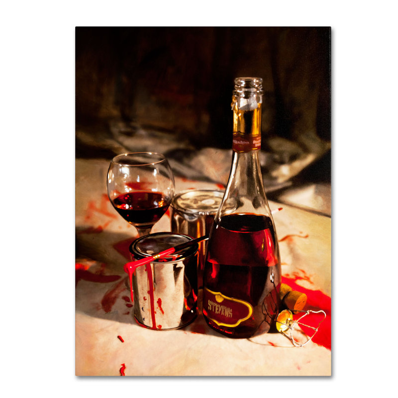 « red label wine », reproduction d’art sur toile tendue, H 35 po x l 47 po x P 2 po