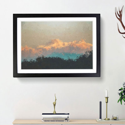 Mountains in Pokhara Nepal in Abstract - Framed Print