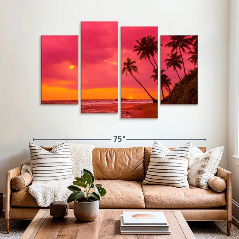 Coucher de soleil rose Gillard, H 42 po x l 68 po