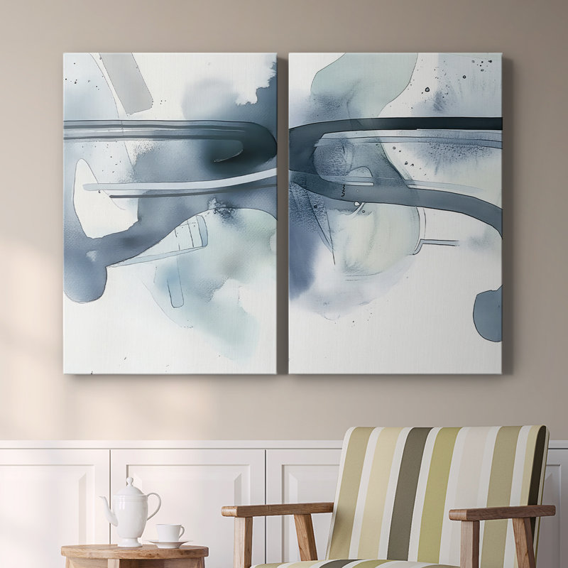 ABSTRACT Series DCCX III - Toile tendue avec châssis de qualité supérieure - Prêt à être accroché, H 36 po x l 48 po