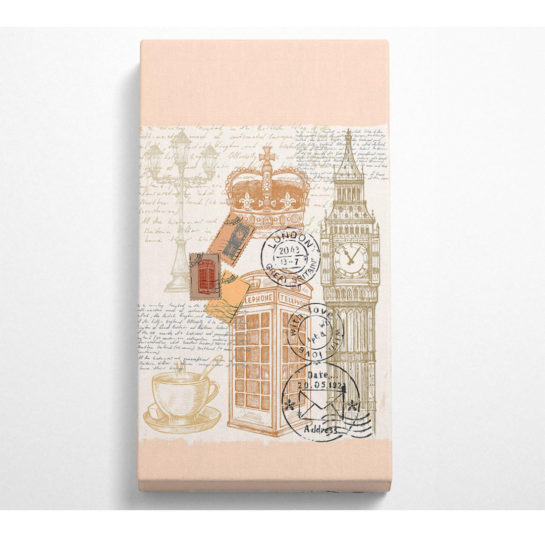 Passport Stamps Wide Canvas Print