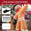 Décoration pour cour de Noël 10,6 pi de hauteur avec bonhomme de pain d'épice et boîte-cadeau gonflable 8 lumières DEL en polyester 190D 12V 2000 mA