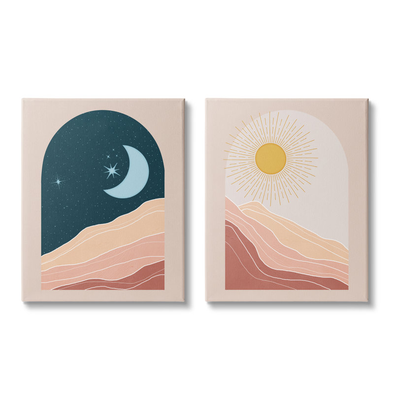 Energétique aride désert quotidien ciel Boho paysage fenêtres Nina bleu, Plaque murale, H 16 po x l 20 po