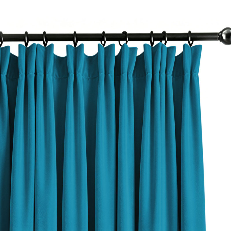  Rideaux occultant en velours à plis pincés 2 options multicolores et multicolores, Blue 68#, 52"Wx84"L