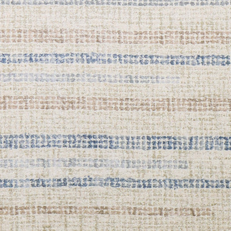 Novara Striped Area Rug in Silver/Khaki/Denim, Rectangle 7'9" x 9'9"