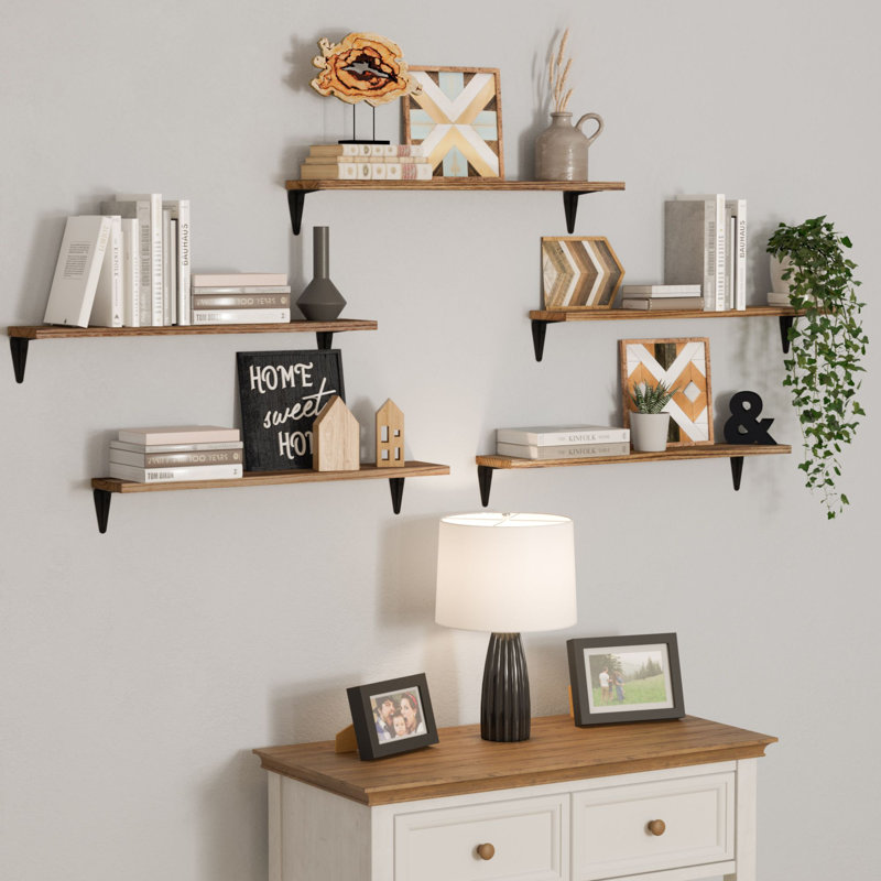 Ternate 5 Piece Wood Bracket Shelf