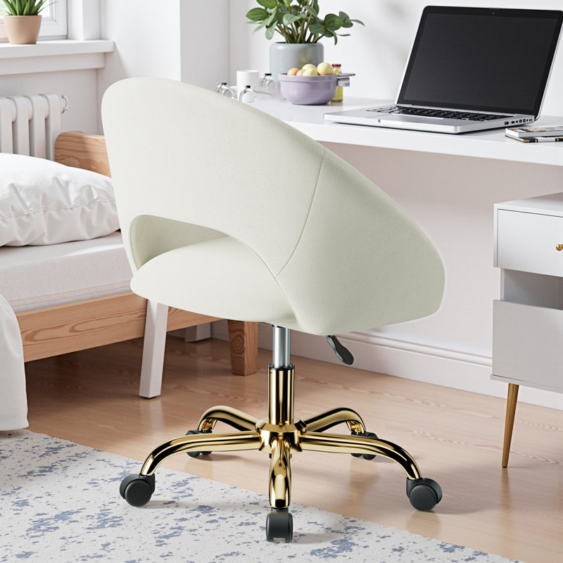 Fauteuil moderne en velours côtelé, Beige, Doré