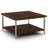 Skyler 34"W Solid Mango Wood and Metal Industrial Square Coffee Table with Open Shelf and Black Frame-1584416038