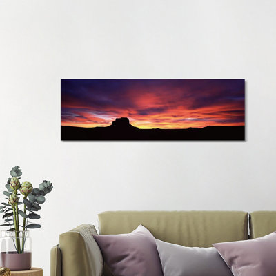 Buttes At Sunset, Chaco Culture National Historic Park, New Mexico, USA - Wrapped Canvas Panoramic Print