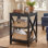 Table de bout haute 23,6 po avec tablettes de rangement ouvertes, H 23,6 po x l 15,8 po x P 15,8 po