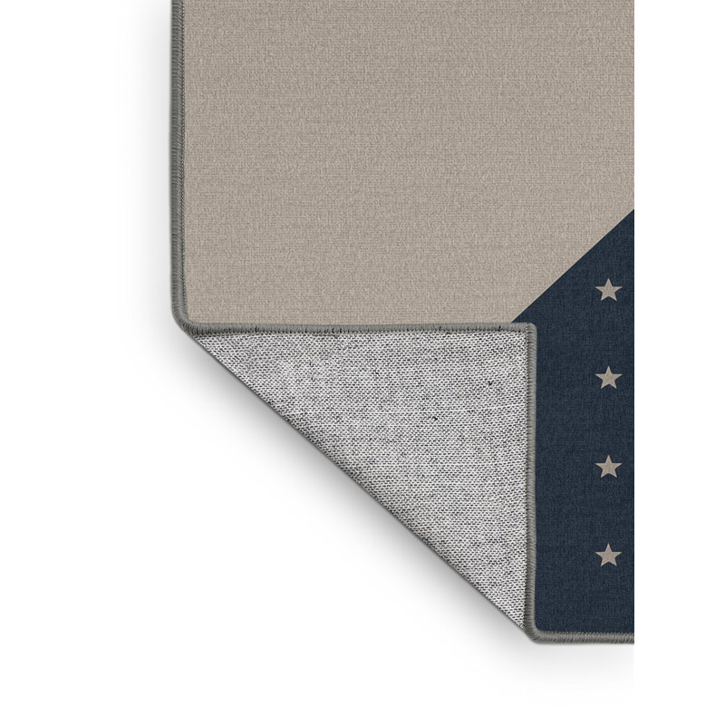 Machine Washable Ritner July 4Th Modern & Contemporary Abstract Rug in Gray – Gray Binding, 2x3