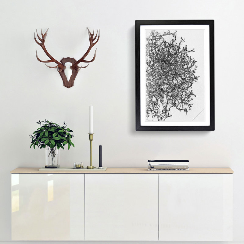 Bare Tree in Abstract - Picture Frame Graphic Art Print, 65cm H x 48cm W x 2cm D, Black Framed