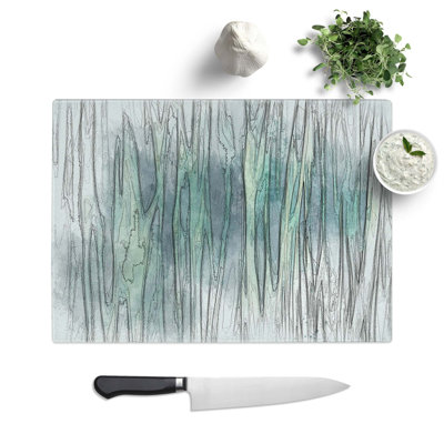 Tempered Glass Ocean Ripples Chopping Board