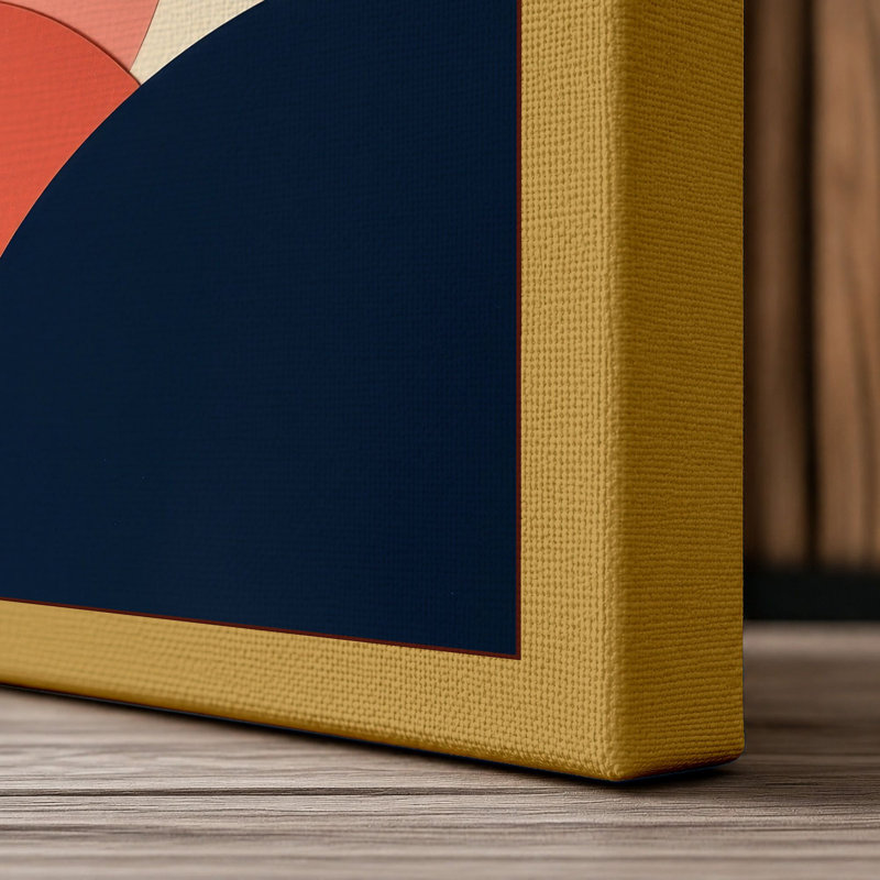 Geometric Forms in Motion Mid-Century - Wrapped Canvas, 18x12 - 45.7 x 30.5 cm, Ochre Border