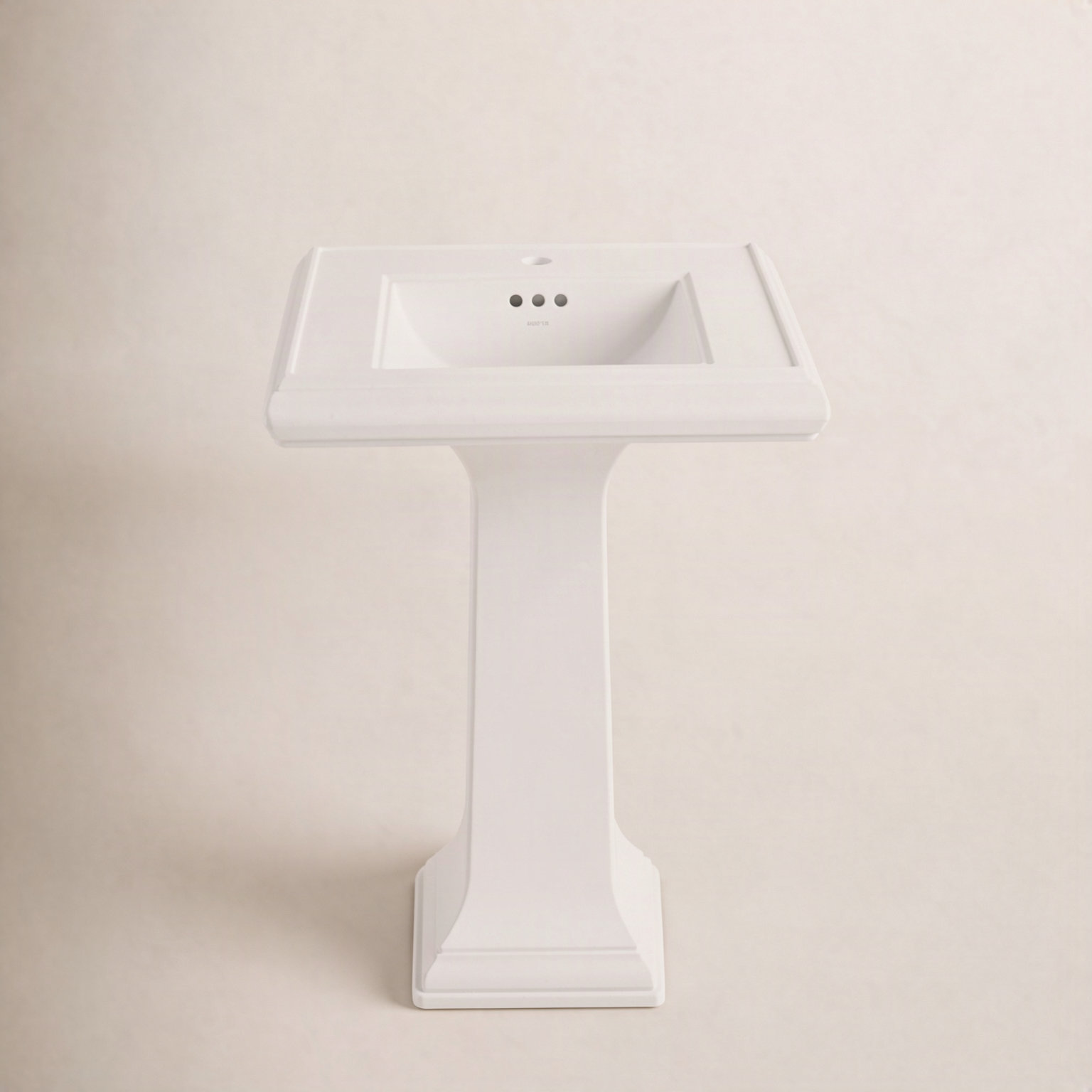 Memoirs Rectangular Pedestal Bathroom Sink, White, Single Hole