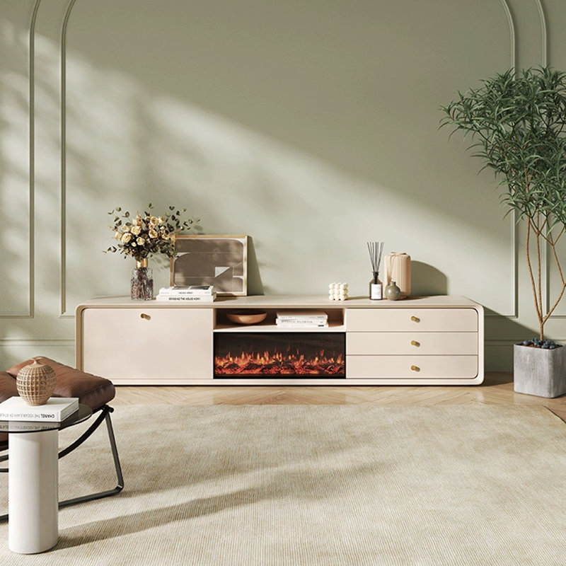 Foyer autoportant en bois manufacturé noir, H 19,69 po x l 86,61 po x P 15,75 po, Noir