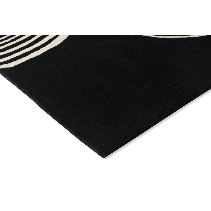 Decor Wool Area Rug in Black/White, Rectangle 8'2" x 11'6"