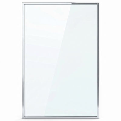 Panneau de baignoire fixe à cadre complet Fine Fixtures 34¼ po x 58 po, chrome poli