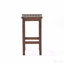 Tabouret de bar d'extérieur à hauteur de comptoir en bois d'acacia, ensemble de 2, finition brun acajou