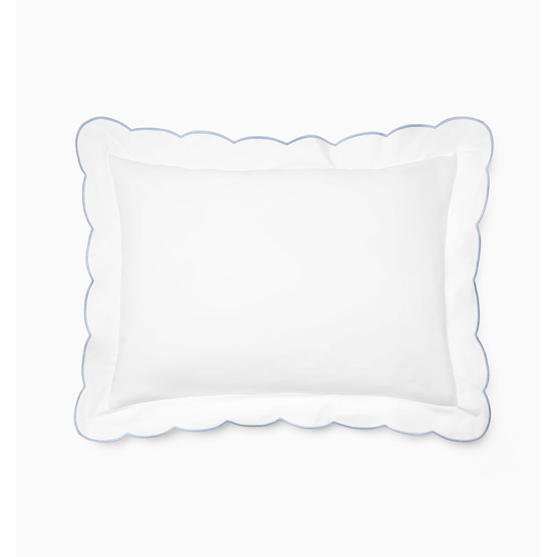 Limana Cotton Pillow Sham, White/Sea, Boudoir