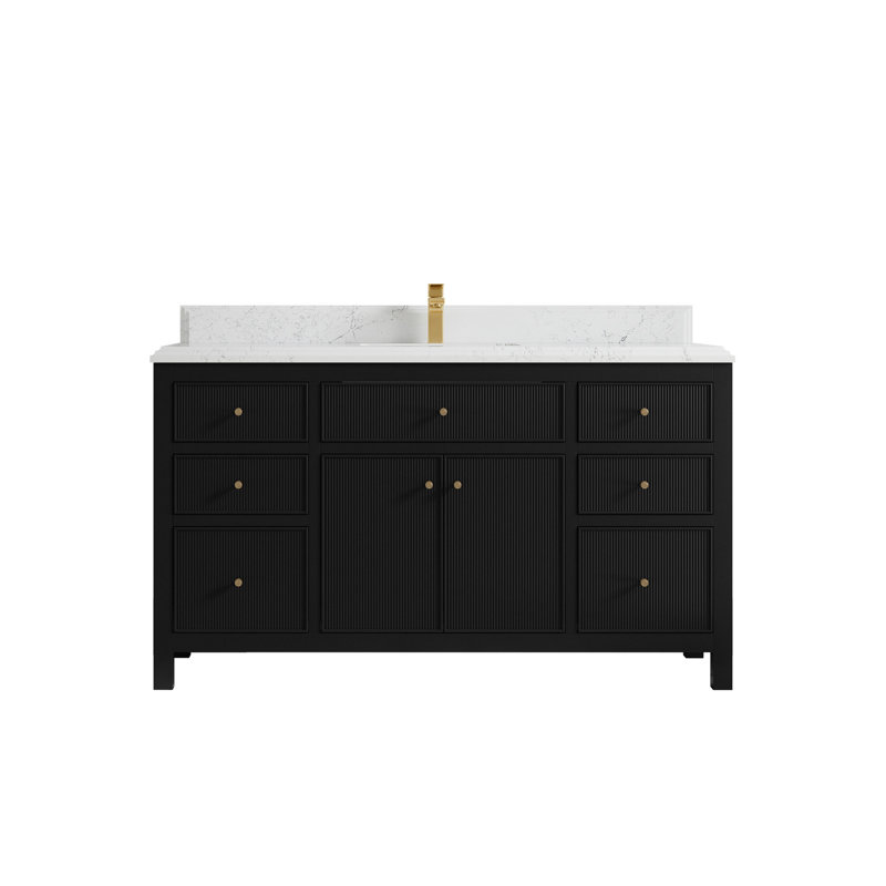 60'' Single Bathroom Vanity with Quartz Top, Empira