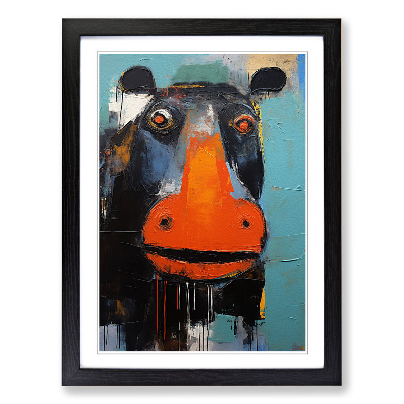 Hippo Expressionism Art - Framed Print
