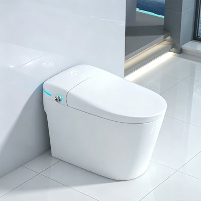 12" Rough-In Smart Bidet Toilet with Auto Lid Opening, Foam Shield, Auto Flush on Exit, Heated Seat, Multi-Functional