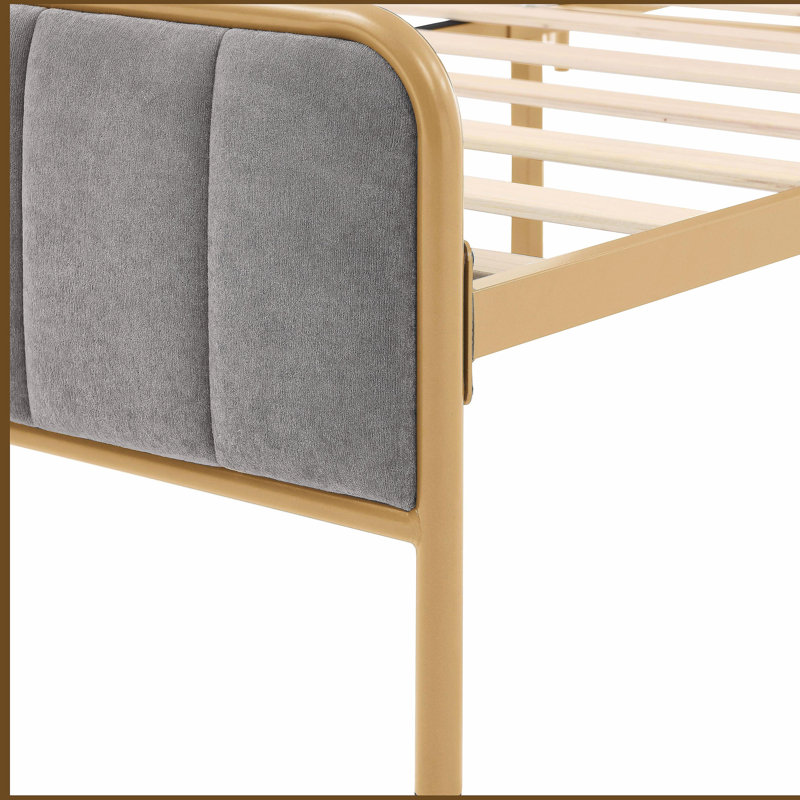 Structure de lit tapissier pour grand lit, Gris