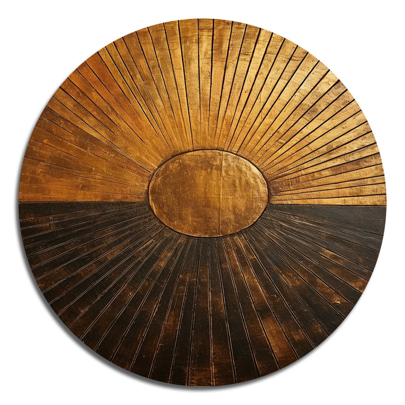 Bronze Brilliance Symmetry IV - abstrait grand cercle métallique, H 36 po x l 36 po