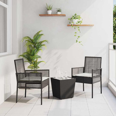 Garden Bistro Set 3 Pcs Poly Rattan