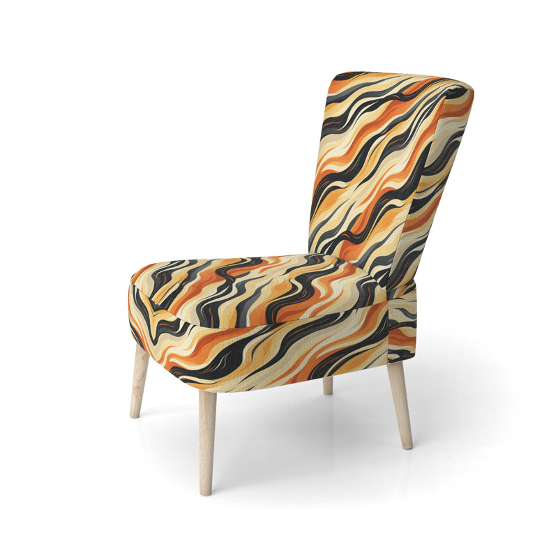 Orange et noir Natures Whispers - Chaise d'appoint rembourrée moderne et contemporaine