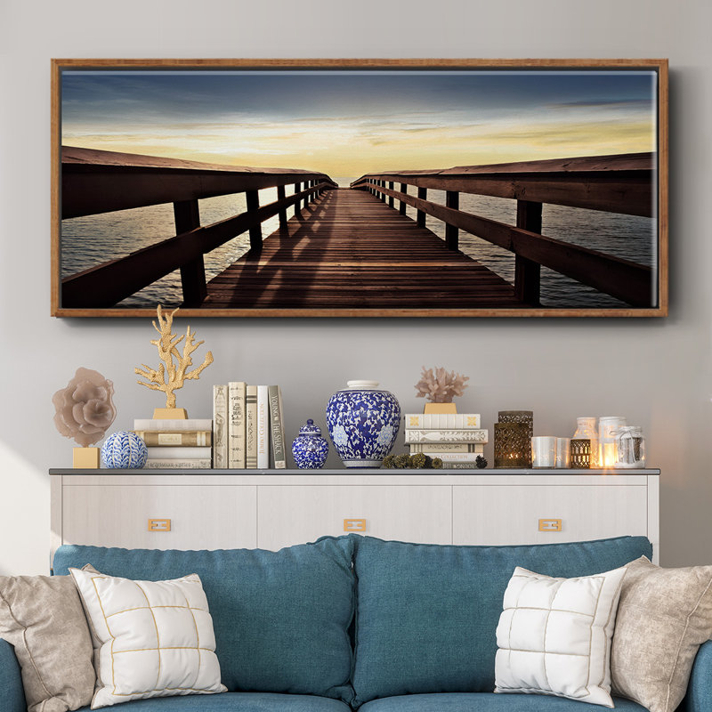 Naples Cove- Framed Canvas, 12" H x 30" W