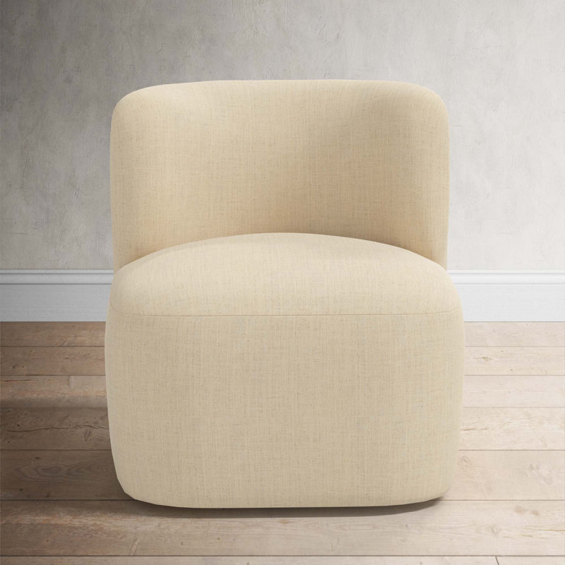 Mariza Upholstered Swivel Accent Chair, Classic Linen Linen